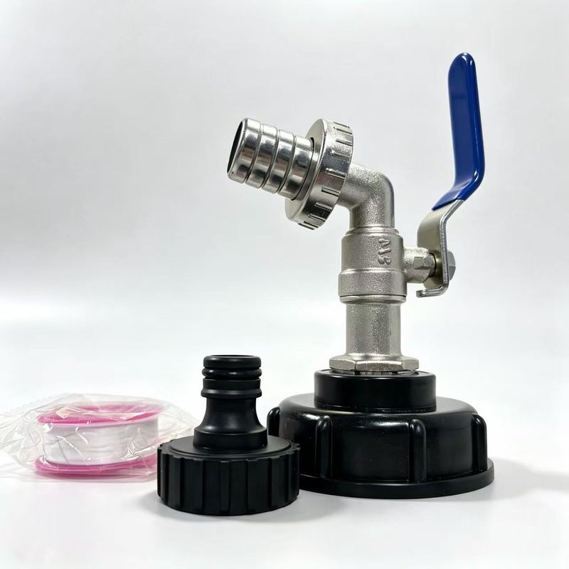 طقم ري حدائق برميل IBC مقاس 3/4 NPT مع حنفية معدنية وفوهة - Image 5