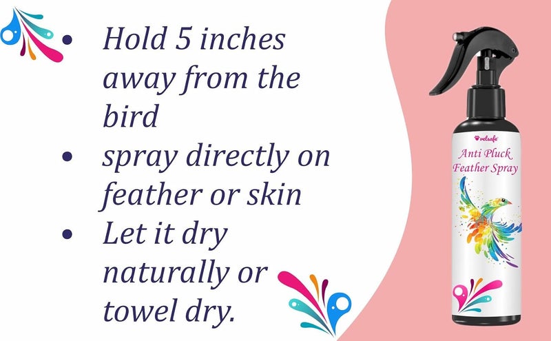 VetSafe Anti Pluck Feather Spray 200 ml | Pick-Not Spray for Birds | Helps Stop Feather Plucking & Self-Harm - Image 1
