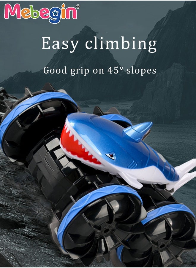 MEBEGIN - Amphibious Remote Control Car with Shark Shape, 2.4 GHz Double Side Radio Control Drift Race Car, Gesture Sensing RC Stunt Car, Suitable for Various Roads, Ideal Gift for Kids Aged 6+ - Image 1