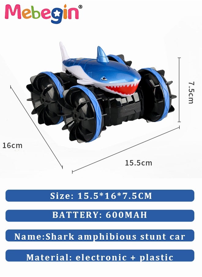 MEBEGIN - Amphibious Remote Control Car with Shark Shape, 2.4 GHz Double Side Radio Control Drift Race Car, Gesture Sensing RC Stunt Car, Suitable for Various Roads, Ideal Gift for Kids Aged 6+ - Image 1