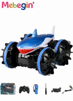 MEBEGIN Amphibious Remote Control Car with Shark Shape, 2.4 GHz Double Side Radio Control Drift Race Car, Gesture Sensing RC Stunt Car, Suitable for Various Roads, Ideal Gift for Kids Aged 6+  - Image 3