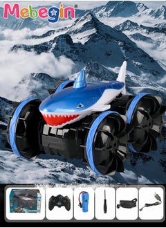 MEBEGIN Amphibious Remote Control Car with Shark Shape, 2.4 GHz Double Side Radio Control Drift Race Car, Gesture Sensing RC Stunt Car, Suitable for Various Roads, Ideal Gift for Kids Aged 6+  - Image 2