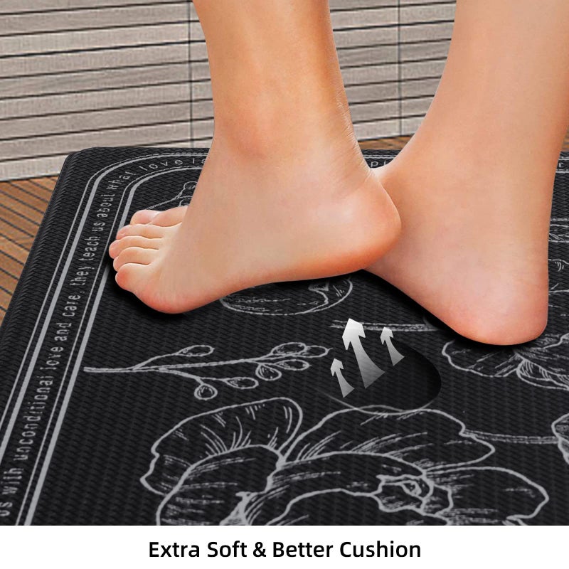 ROTTOGOON Kitchen Floor Mat Set of 2, Cushioned Anti Fatigue Kitchen Mat 17.3"x47"+17.3"x29", Non-Slip Waterproof Kitchen Rug, Premium PVC Comfort Kitchen Mats and Rugs for Office, Home, Laundry - Image 5