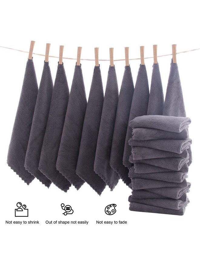 MOONQUEEN Ultra Soft Premium Washcloths Set - 12 X 12 Inches - 24 Pack - Quick Drying - Highly Absorbent Coral Velvet Bathroom Wash Clothes - Use As Bath, Spa, Facial, Fingertip Towel (Grey)  - Image 3