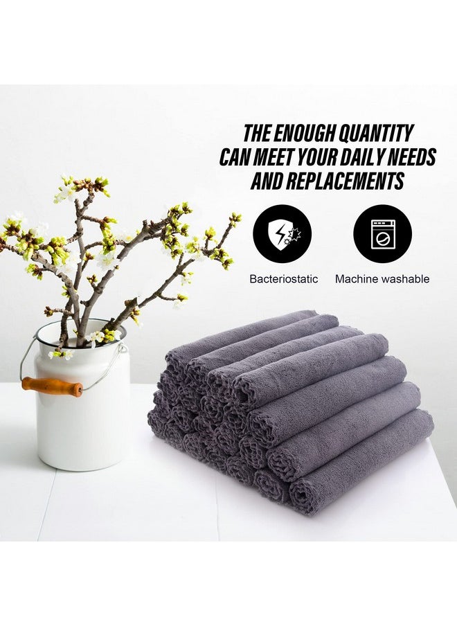 MOONQUEEN Ultra Soft Premium Washcloths Set - 12 X 12 Inches - 24 Pack - Quick Drying - Highly Absorbent Coral Velvet Bathroom Wash Clothes - Use As Bath, Spa, Facial, Fingertip Towel (Grey)  - Image 5