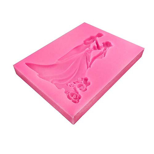 HengKe Bride and Groom Fondant Cake Topper Silicone Mold Couple Dancing Mould Jelly Sugar Chocolate Fondant Silicone Molds for Sugarcraft Candy Cake Decoration Cupcake Topper - Image 3