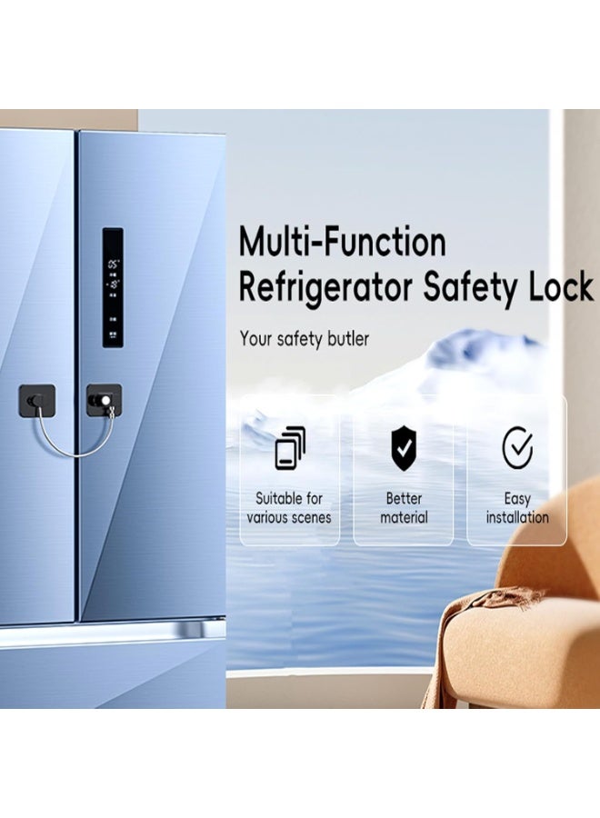 Baby Little Luxuries 2 Pack Refrigerator Locks with 4 Keys, Child Safety Lock for Fridge Door Locks, Cabinets, Freezer, Desk Drawers, Wardrobes, Closets, Windows-No Tools Need or Drill - Image 5