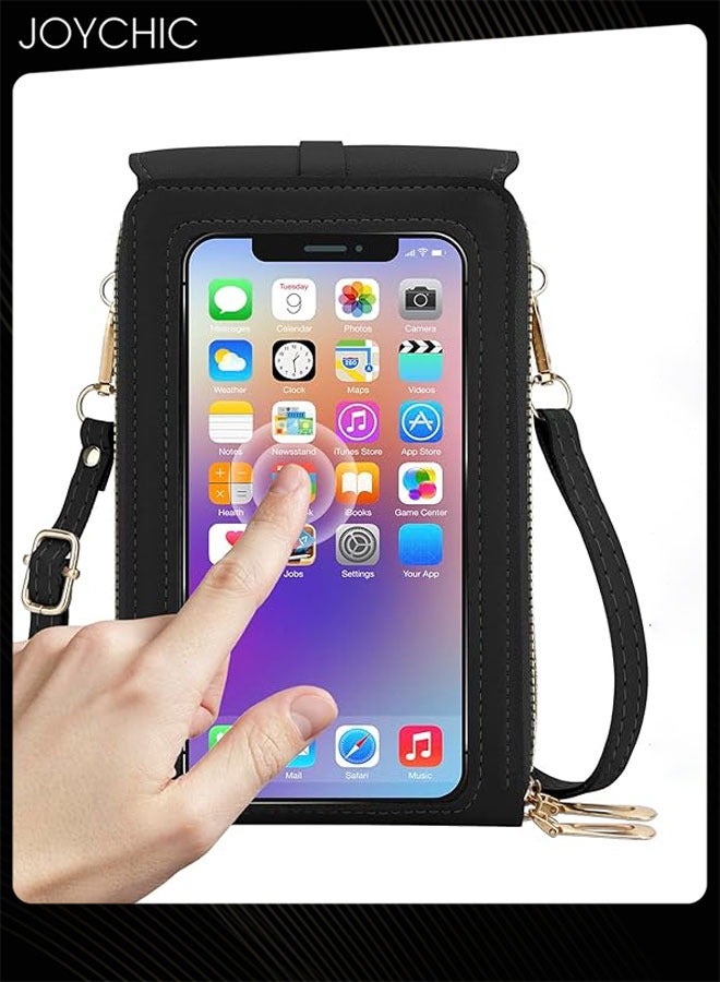 Joychic Small Touch Screen Crossbody Phone Bag for Women, PU Leather Mobile Phone Purse with Adjustable Shoulder Strap, Card Slots, Travel Cellphone Handbags Coin Wallet for Ladies - Image 2