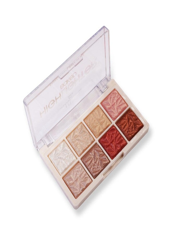 BEACHBORN INDIA Multicolor 8 Colour Highlighter Baked Palette Highly Pigmented and Blendable | Matte Finish | Perfect Makeup with Radiant, Buildable Shades 10.8g (BBI-02-04 SHADE NO.3, 10.8G) - Image 1