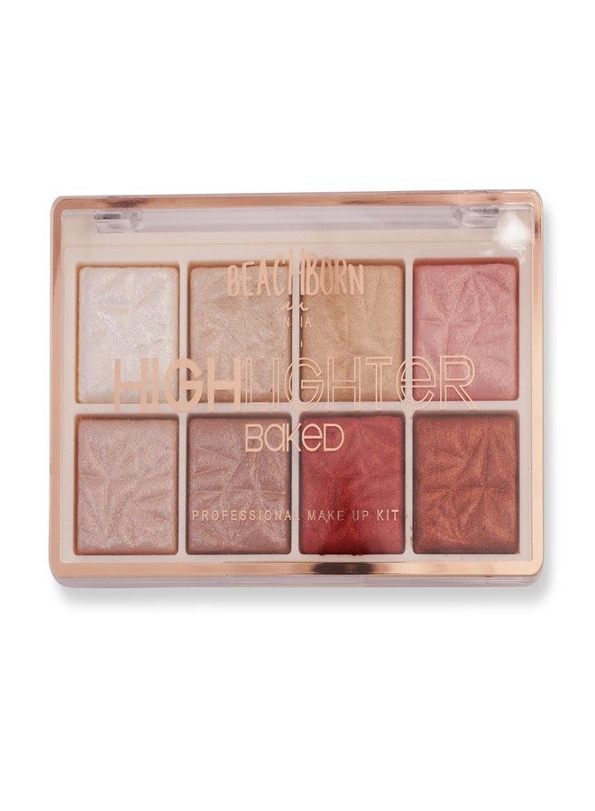 BEACHBORN INDIA Multicolor 8 Colour Highlighter Baked Palette Highly Pigmented and Blendable | Matte Finish | Perfect Makeup with Radiant, Buildable Shades 10.8g (BBI-02-04 SHADE NO.3, 10.8G) - Image 2