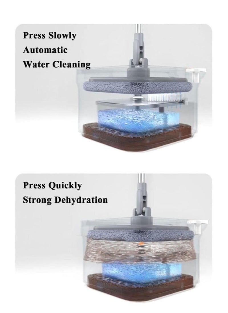 Generic - Mop and Bucket Set with Separate Clean and Dirty Water, Self Cleaning Dry Wet Floor Mop with 3 Pads Washable and Reusable Pad with 360 Rotating Microfiber Bucket - Image 1
