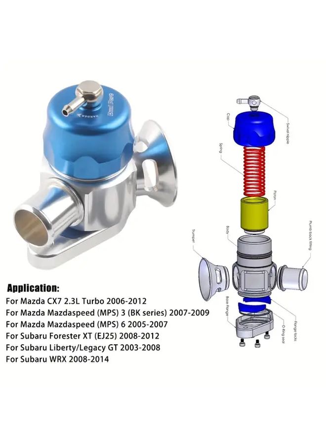 29mm Dual Port Blow Off Valve Blue for Mazdaspeed 3 6 WRX Subaru Impreza Forester - Image 3