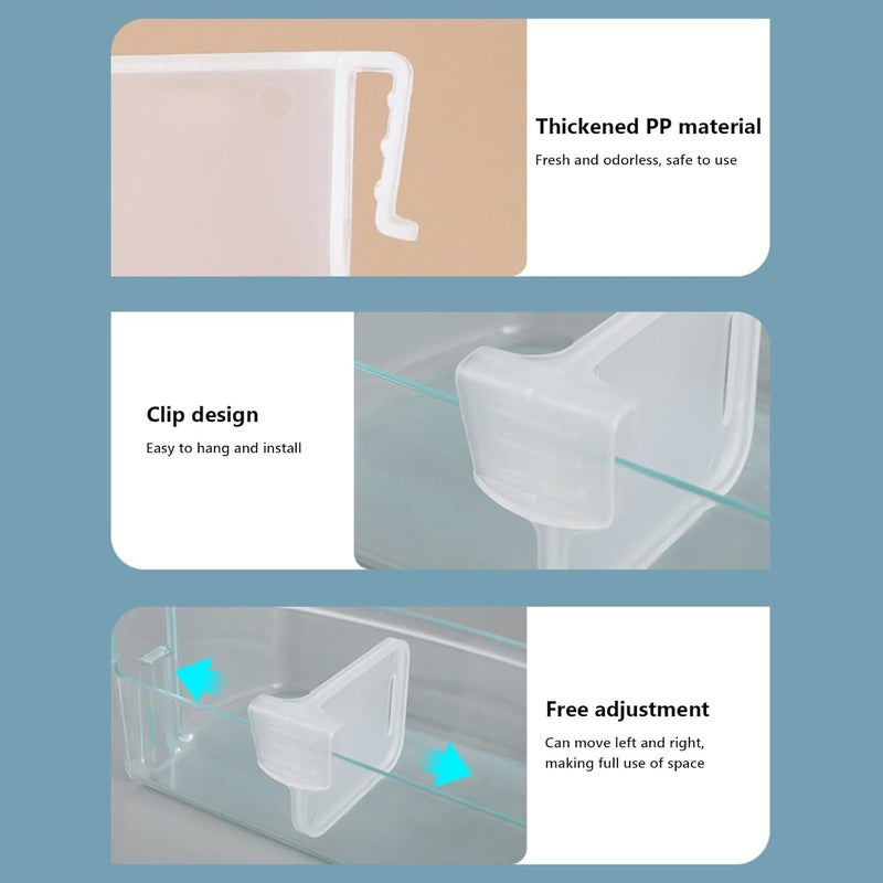 klarako 8PC Refrigerator Dividers,Adjustable Plastic Organizer Tools,Fridge Door Retractable Snap-on Space Separators,Expandable Divide Plates,Home Office Clear Tidy Supplies, Kitchen Pantry Storage Gadget - Image 5