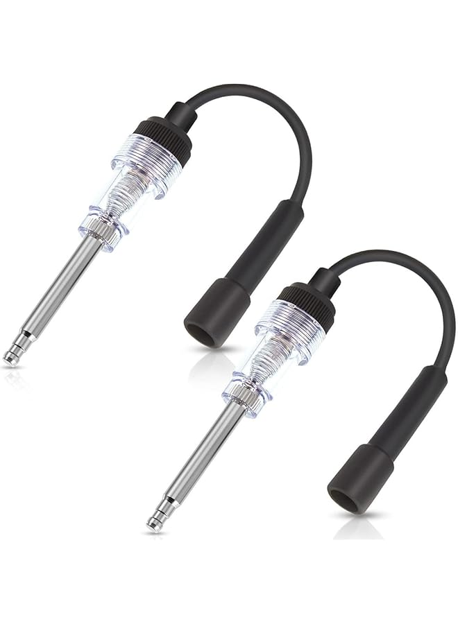 Generic 2Pcs Inline Spark Plug Tester Engine Ignition Tester Straight Boot Ignition Tester Light Lawnmower Engine Checker Armature Diagnostic Detector For Automotive Car Internal External Engine  - Image 1