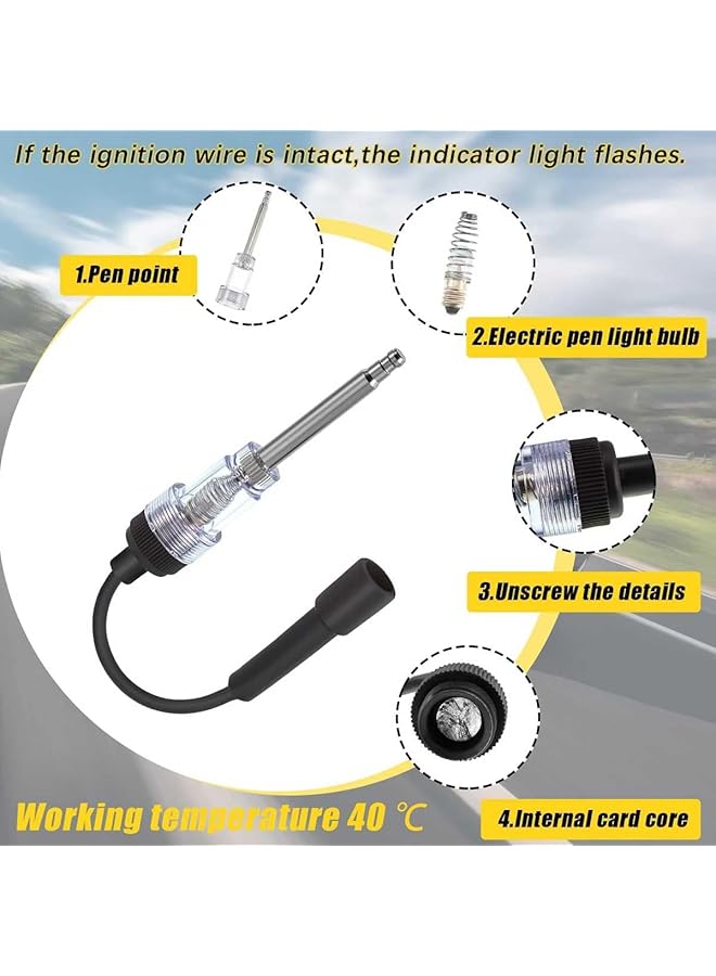Generic 2Pcs Inline Spark Plug Tester Engine Ignition Tester Straight Boot Ignition Tester Light Lawnmower Engine Checker Armature Diagnostic Detector For Automotive Car Internal External Engine  - Image 3
