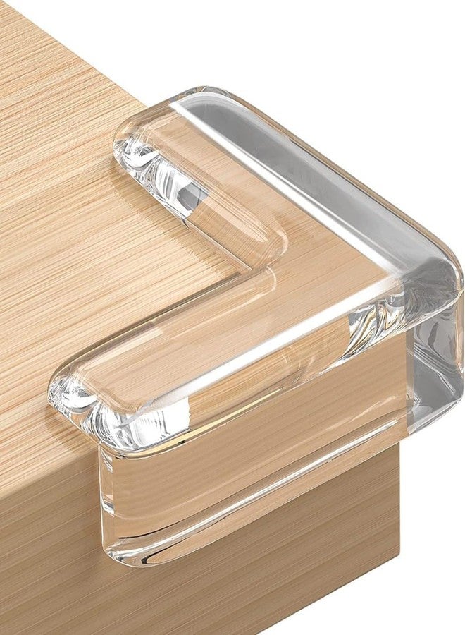 SHOPECOM واقيات حواف آمنة للأطفال من SHOPECOMV لحماية زوايا الأثاث والطاولات من الحواف الحادة، مصنوعة من السيليكون، مع واقيات زوايا شفافة ناعمة (4 قطع). - Image 1