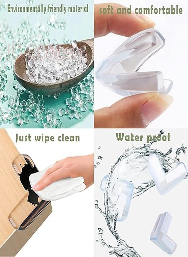 SHOPECOM واقيات حواف آمنة للأطفال من SHOPECOMV لحماية زوايا الأثاث والطاولات من الحواف الحادة، مصنوعة من السيليكون، مع واقيات زوايا شفافة ناعمة (4 قطع). - Image 4