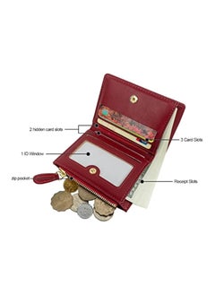 Generic Women's Wallets, Short Women's Leather Wallets, Storage Bags and Credit Card Holder, Ladies Handbag Card Holder, Red, Faux Leather  - Image 2