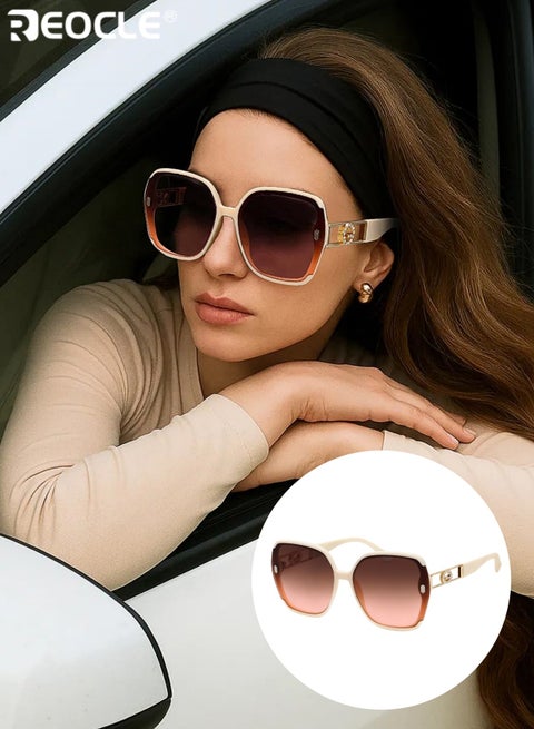 Women's Classic Retro Rectangular Sunglasses Metal Hinge Ordinary Decorative Eyeglasses Anti Bright Light Durable Eyewear Perfect for All Occasions