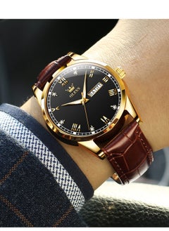 OLEVS Watches for Men Quartz Analog Water Resistant Leather Watch 6898  - Image 3