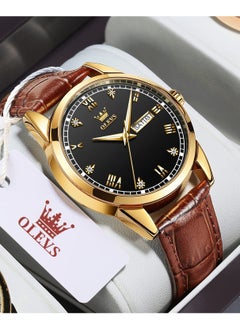 OLEVS Watches for Men Quartz Analog Water Resistant Leather Watch 6898  - Image 4