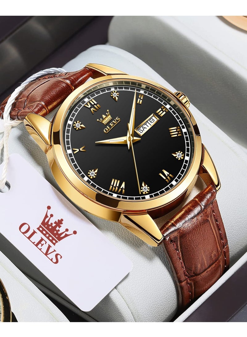 أوليفز ساعات رجالية كوارتز انالوج مقاومة للماء جلد 6898 - Image 4