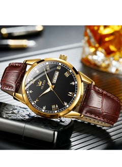 OLEVS Watches for Men Quartz Analog Water Resistant Leather Watch 6898  - Image 5