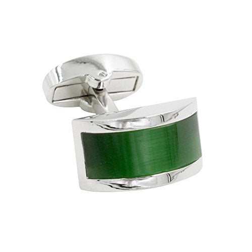 AUSCUFFLINKS Emerald Green Stone Cufflinks | 55th Anniversary Present for Him | Emerald Wedding Anniversary | Cuff Links - Image 3