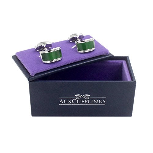 AUSCUFFLINKS Emerald Green Stone Cufflinks | 55th Anniversary Present for Him | Emerald Wedding Anniversary | Cuff Links - Image 5