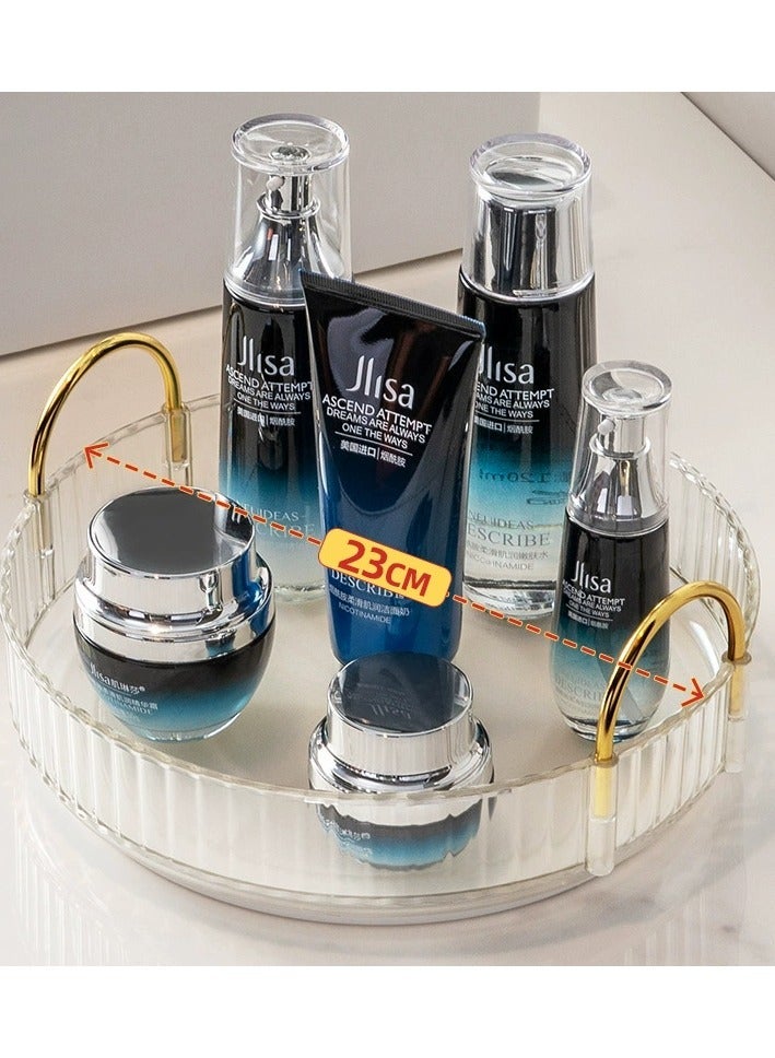 ORiTi Light luxury cosmetics storage rack rotating disc storage rack storage box bathroom shelf storage frame - Image 1