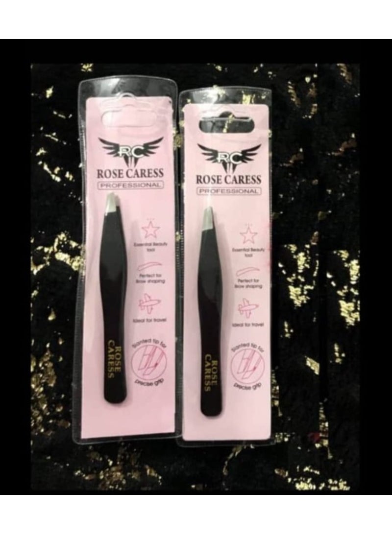 Soft touch slanted-tip tweezers (7,2 cm)