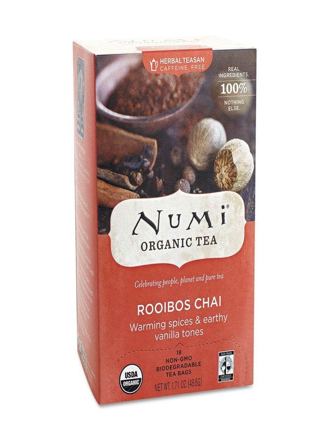 نومي Numi 10200 الشاي العضوي والشاي، 1.71 أونصة، Rooibos Chai، 18/صندوق، روبي/أحمر (NUM10200) - Image 2