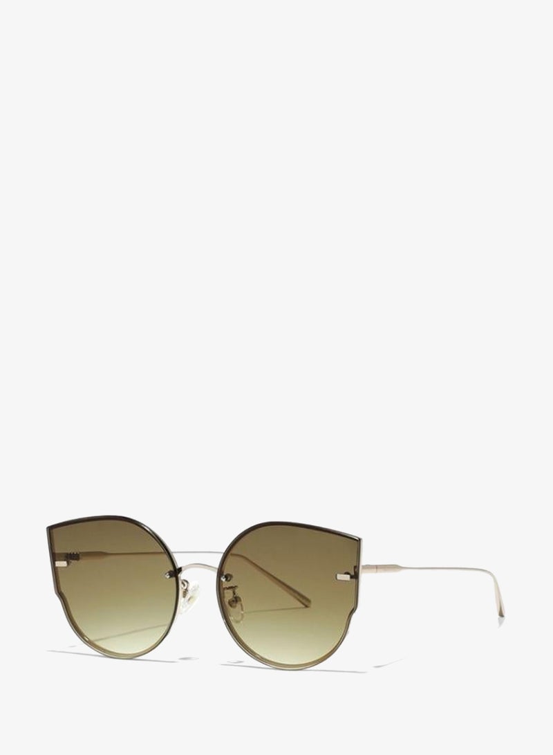 30Sundays ON POINT Women Brown Sunglasses - Frame Material: Metal - Lens Color: Brown- Frame Color: Japanese Gold - Full Rim - Image 2