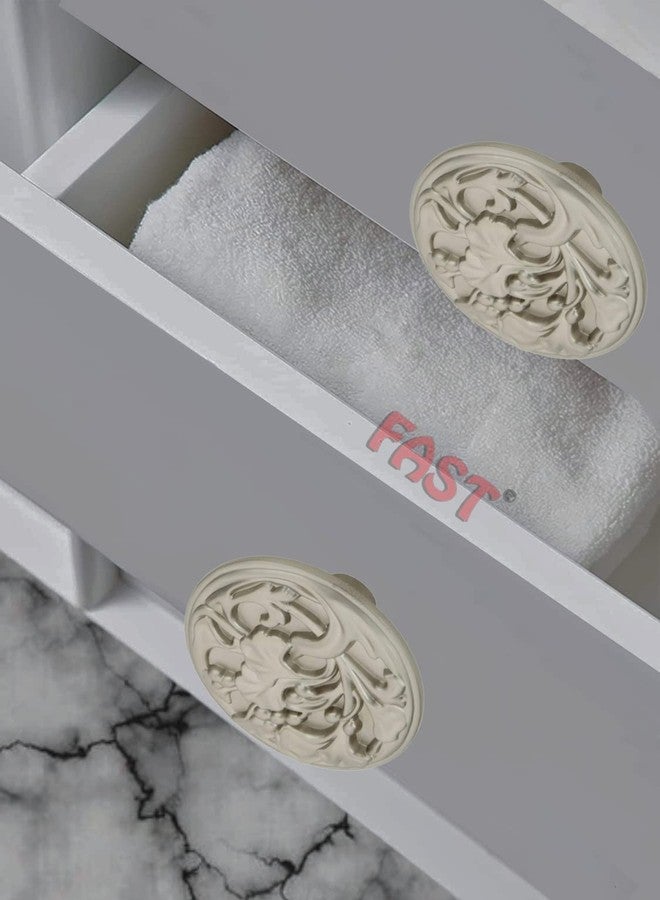فاست مقابض أدراج وأبواب صغيرة بتصميم زهور من فاست (فضي من الفولاذ المقاوم للصدأ) - Image 3