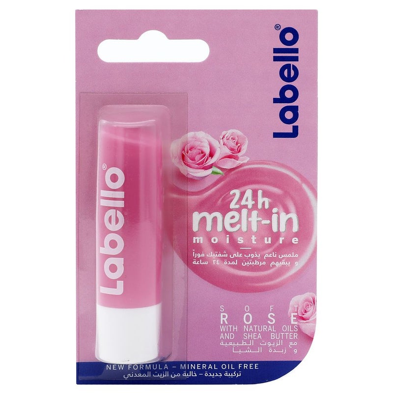 Labello Lip Balm Moisturizing Lip Care Soft Rose 4.8 g