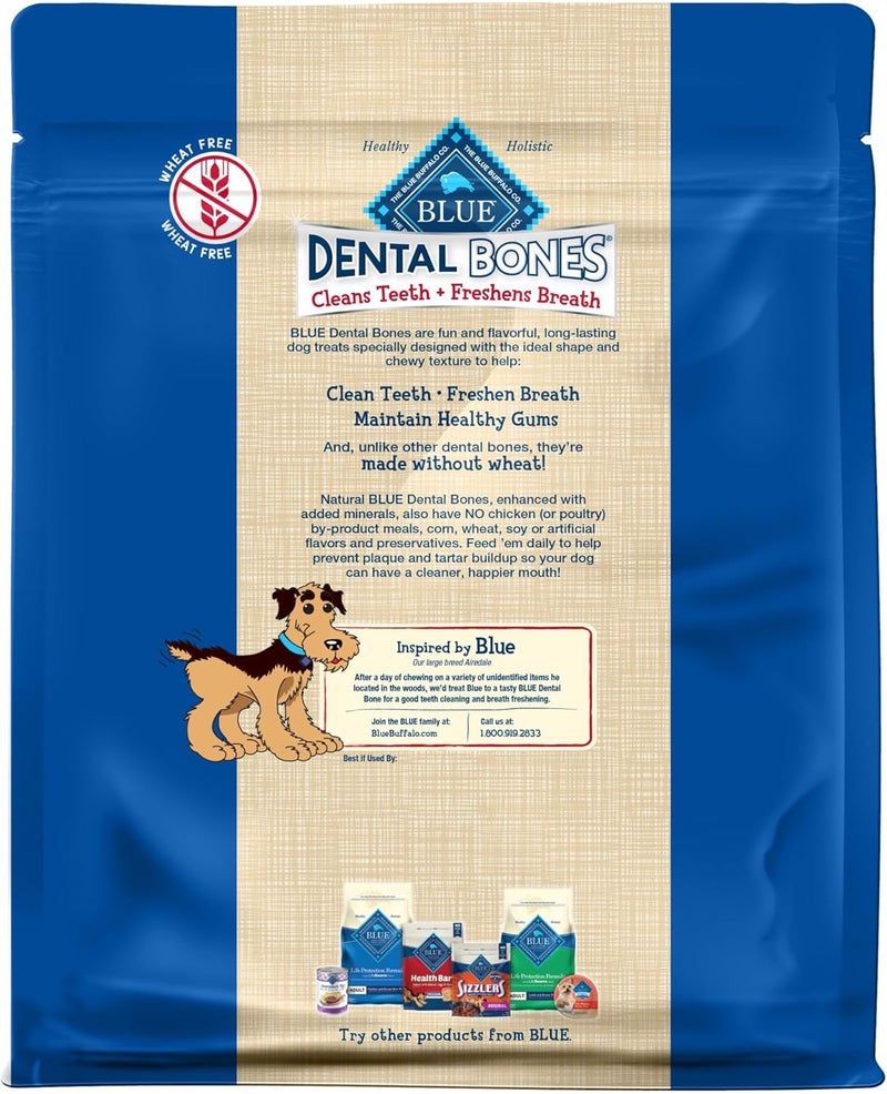 بلو بافلو حبوب مضغ طبية طبيعية عادية من Blue Buffalo Dental Bones، للكلاب (وزن 25-50 رطل)، عبوة سعة 36 أونصة - Image 2