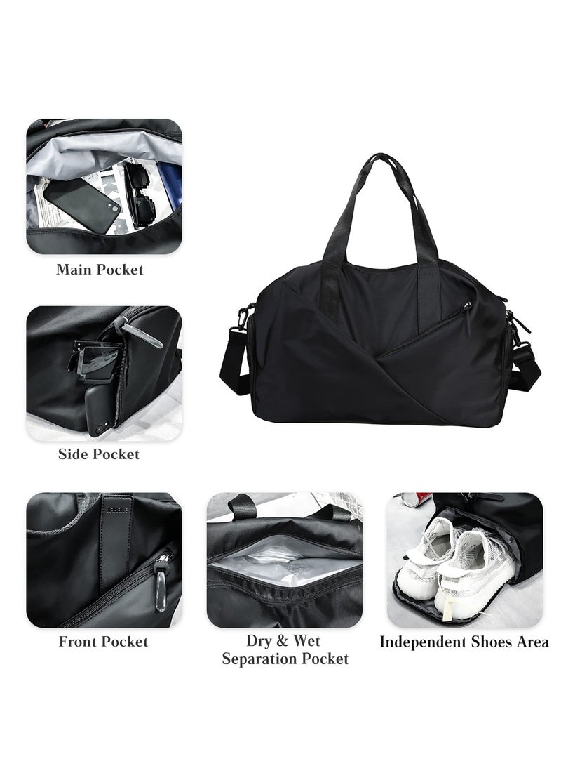 KYD Gym Bag for Men & Women with Shoe Wet Compartment and Wet Pocket, Waterproof Sports Bags for Men, Weekender Overnight Bag, Sport Gym Tote Bags Swimming Yoga  - Image 5