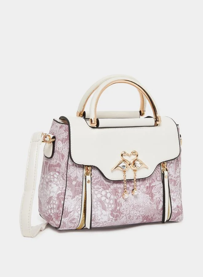 Take Two Take Two Off White Swan Decor Accent Handbag