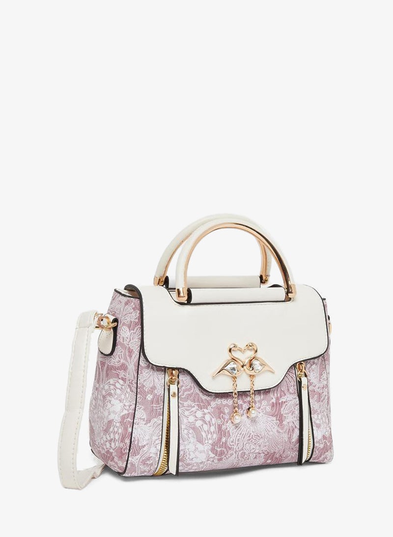 Take Two Off White Swan Decor Accent Handbag - Image 1