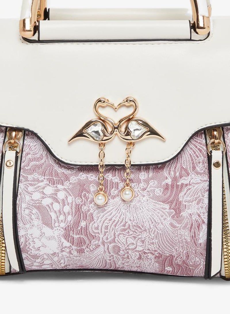 Take Two Off White Swan Decor Accent Handbag - Image 2