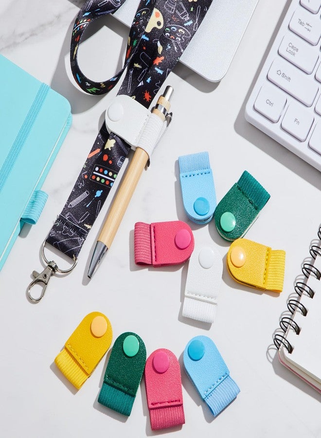 Sherr 10 Pcs Portable Pen Holder for Lanyard Anti Lost Pop on Pen Loop Holder for Neck Lanyard Clip for School Classroom Teachers Nurses Waiters Workers, Elastic Design, 5 Colors - Image 4