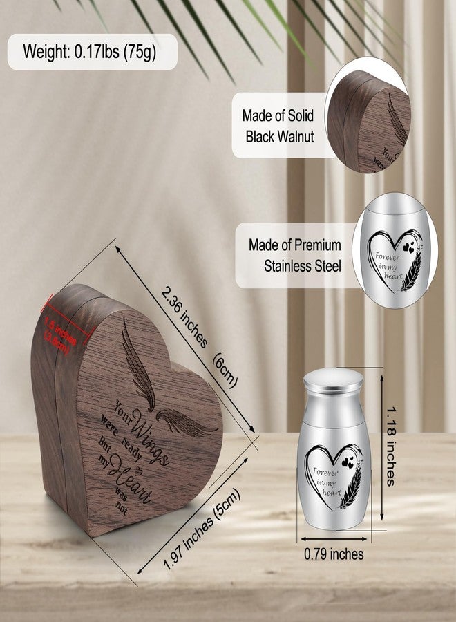 Dletay Small Urns for Human Ashes Keepsake Heart Shaped Box Mini Cremation Urns for Women Men 1.2 Inches Memorial Funeral Urn-Forever in My Heart - Image 3