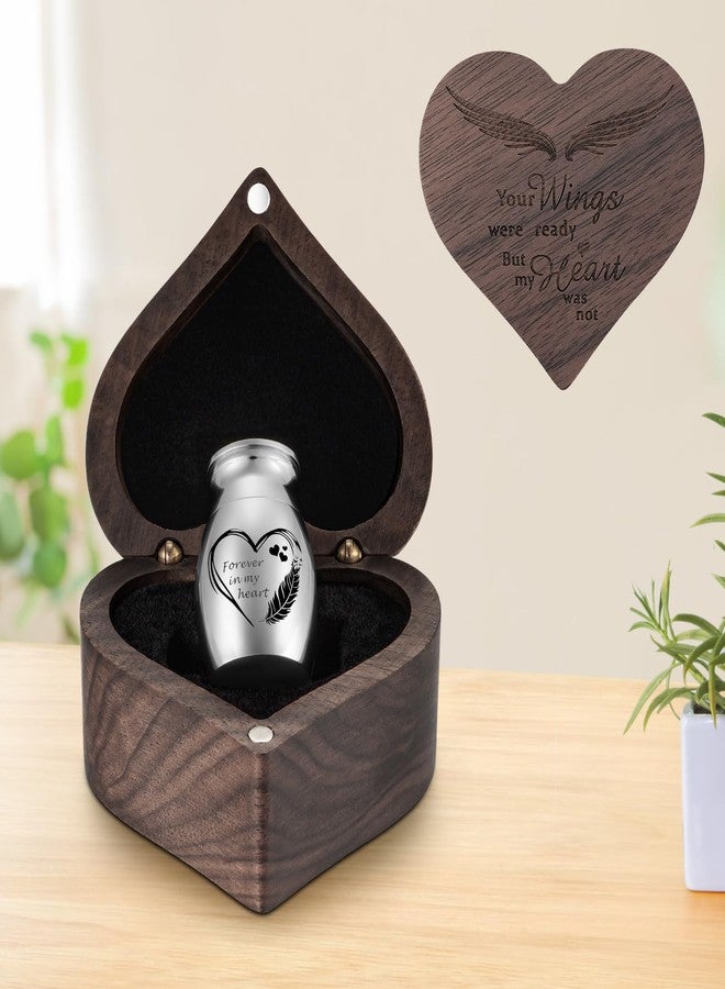Dletay Small Urns for Human Ashes Keepsake Heart Shaped Box Mini Cremation Urns for Women Men 1.2 Inches Memorial Funeral Urn-Forever in My Heart - Image 1