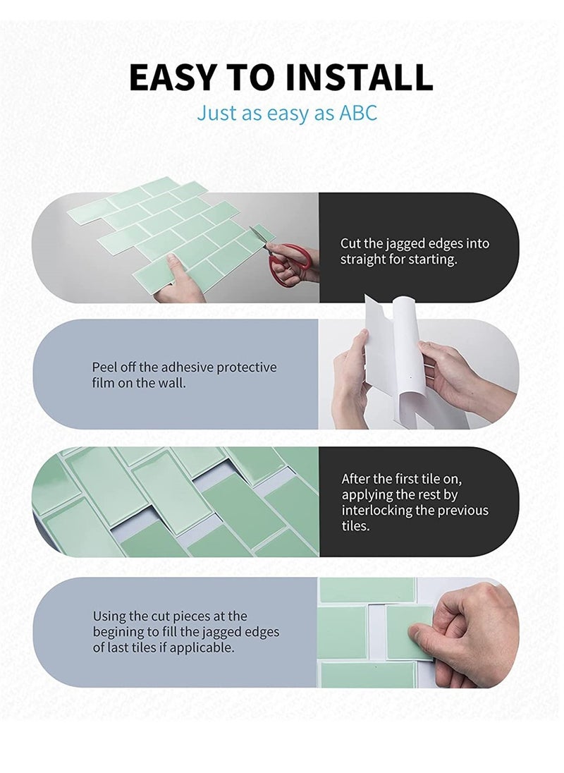 KASTWAVE - 10 Sheets Pack Sheet Peel Stick Tiles and Kitchen Backsplash 12 x 12 Inches Self Adhesive Kitchen Backsplash 3D Wall Panels for Bathroom Kitchen Tiles - Image 1