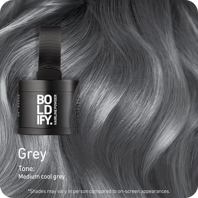 BOLDIFY Hairline Powder - Root Touch Up Hair Color for Gray Coverage - Bald Spot Concealing Hair Powder for Women & Men - 24-Hour Stain-Proof - Gray - Image 2