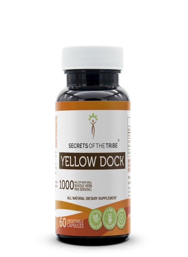Secrets of the Tribe Yellow Dock 60 Capsules, 1000 mg, Yellow Dock (Rumex Crispus) Dried Root (60 Capsules) - Image 1