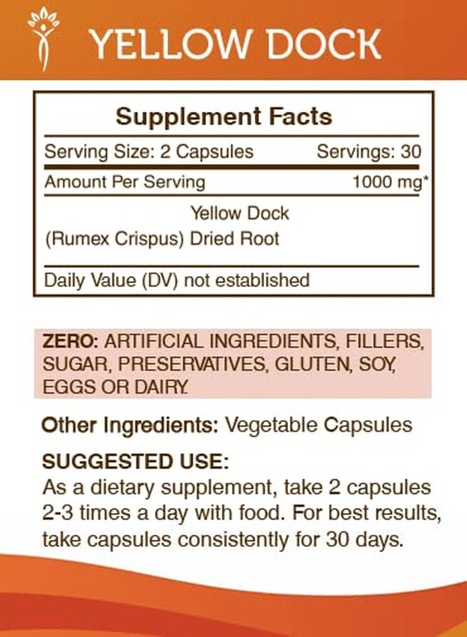 Secrets of the Tribe Yellow Dock 60 Capsules, 1000 mg, Yellow Dock (Rumex Crispus) Dried Root (60 Capsules) - Image 3