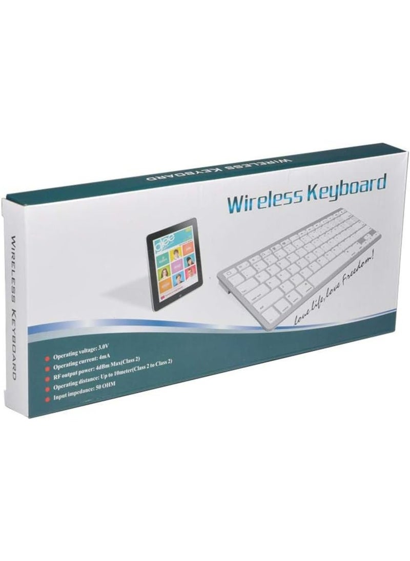 Generic - Ultra-Slim Wireless Bluetooth Keyboard | Compatible with iPad, iPhone, MacBook, Windows PC, Samsung & More – White - Image 1