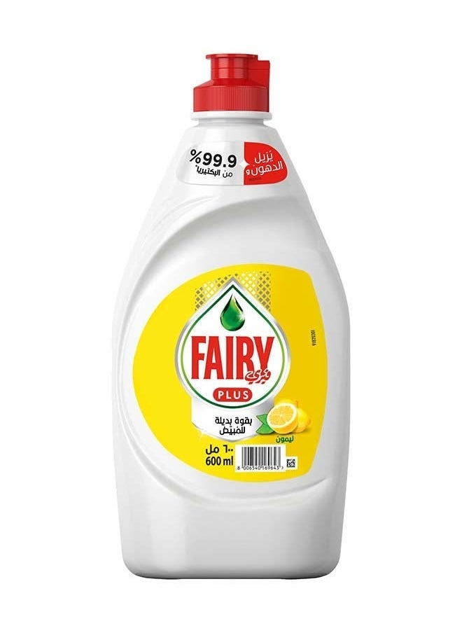 Fairy Plus Dish Washing Liquid Soap, Lemon, 600ml 