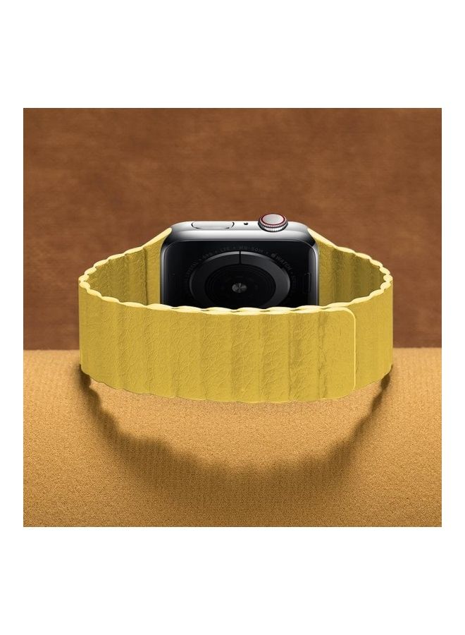 NIBEMINENT Replacement Watchband For Apple Watch Series 7/6/5/4/3/2/1/SE 42/44/45mm Yellow - Image 3